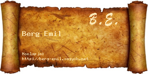 Berg Emil névjegykártya